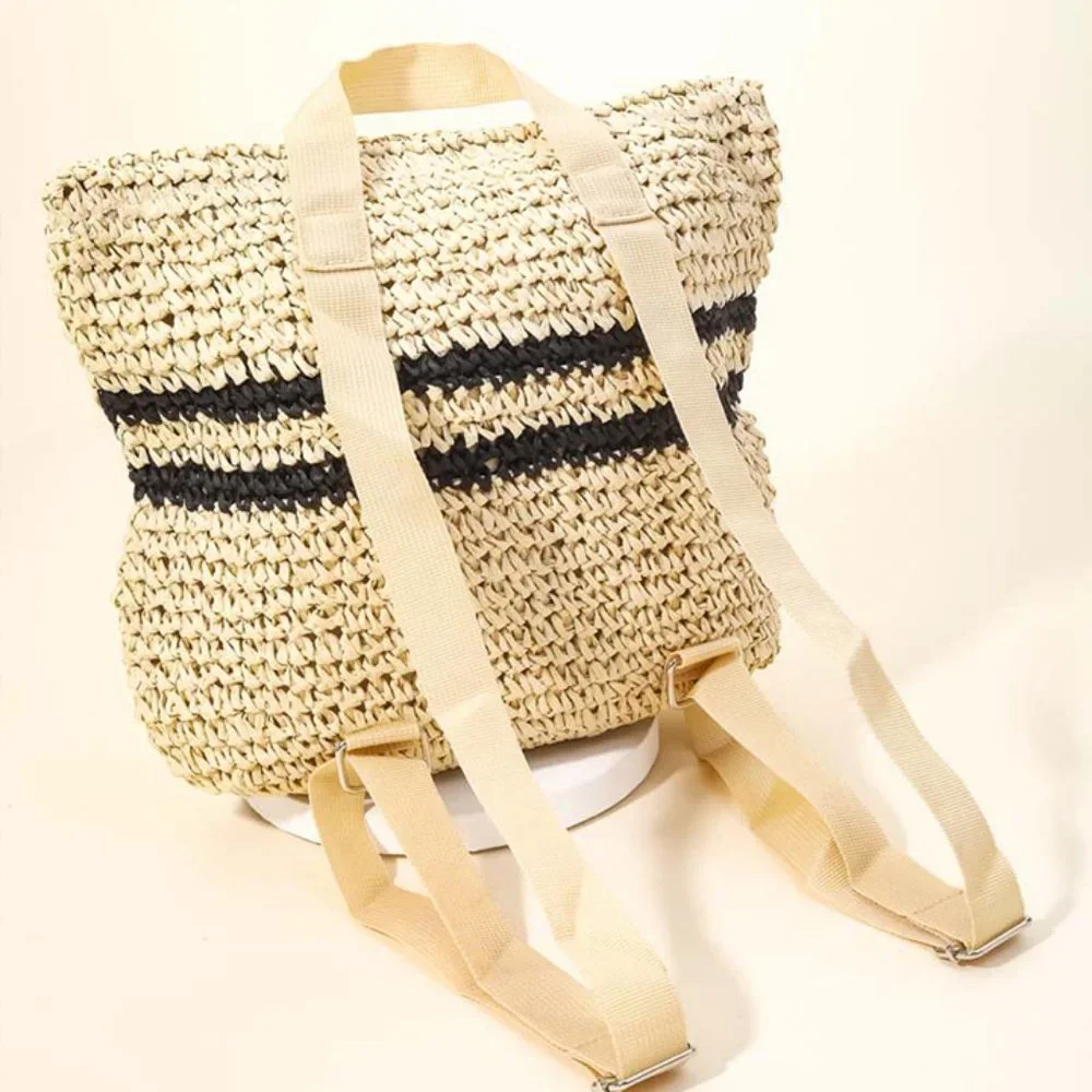 NWT Pacific Coast Striped Raffia Retreat Backpack - Picture 8 of 9